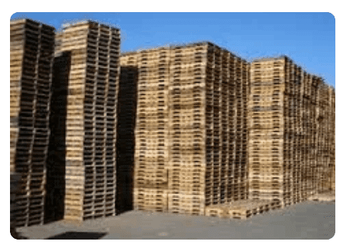 Pallets arranged in a yard